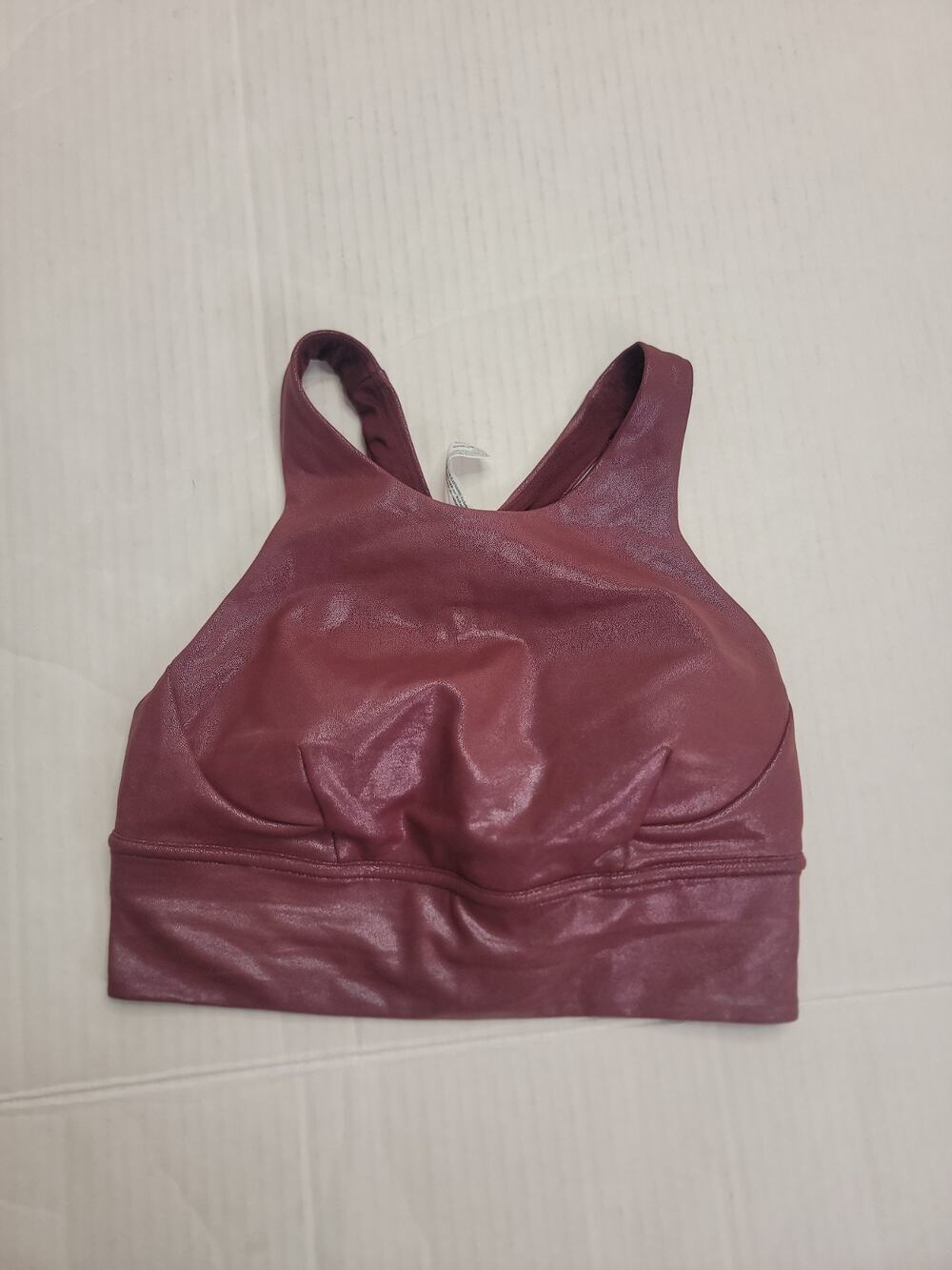Lululemon Sport Bra Tank Womens 6 Wunder Train Longline Foil Shiny Everlux